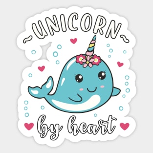 Narwhal Unicorn by Heart Sticker